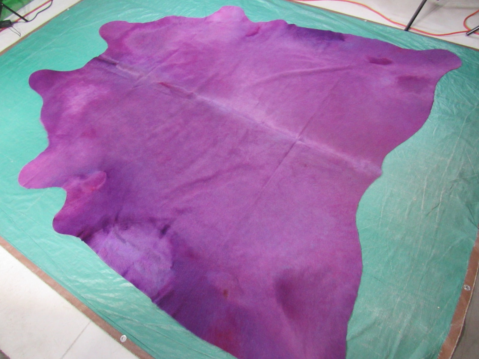 Dyed Purple Cowhide Rug - Size: 7' x 7' C-1052