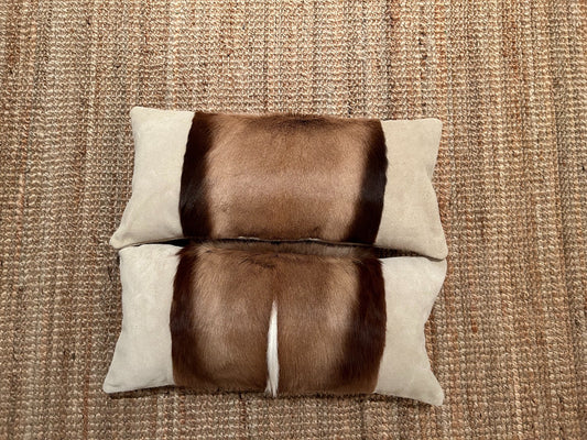 Housse de coussin Springbok - Taille : 21"x10" (similaire à un coussin en peau de vache)