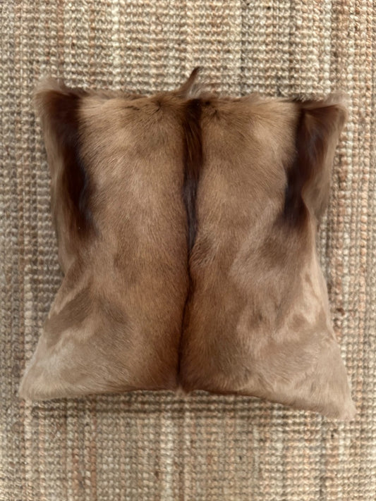 Springbok Cushion Cover, Copper Springbok Throw Pillow Cover, Natural Copper Springbok Skin Pillow Cover - 17x17"