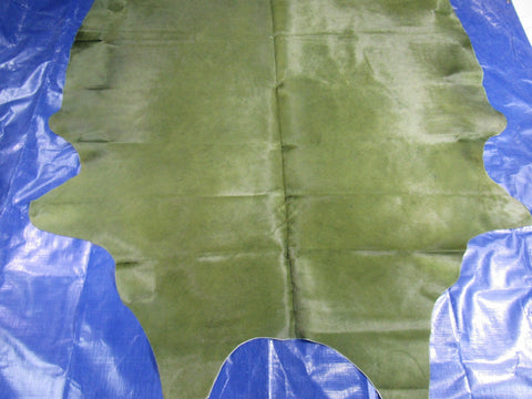 Dyed Green Cowhide Rug Size: 6.2x6.2 feet C-1702