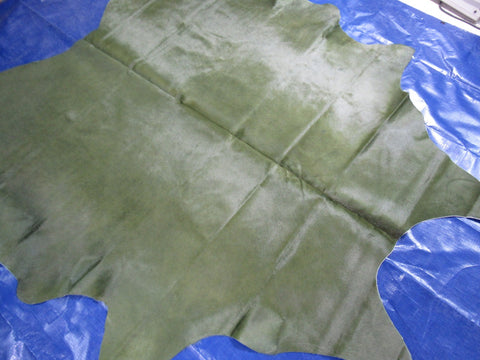 Dyed Green Cowhide Rug Size: 6.2x6.2 feet C-1702