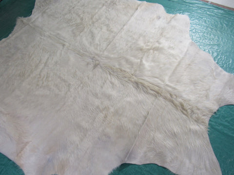 Natural Ivory Cowhide Rug - Size: 7' x 6 3/4' B-203