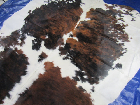 Speckled Tricolor Cowhide Rug - Size: 7.2x6.5 feet M-1479