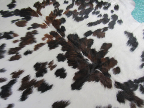 Beautiful Tricolor Cowhide Rug Size: 7x7 feet B-213