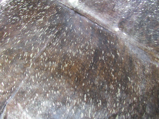 Brown Cowhide Rug with Gold Metallic Acid Washed Size: 8x6.5 feet M-1512