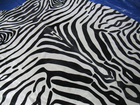 Upholstery Zebra Cowhide Rug (perfect quality) Size: 7x5.2 feet M-1519