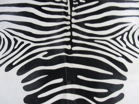 Gorgeous Zebra Cowhide Rug(small patch and fire brand) Size: 6.5x6 feet B-232