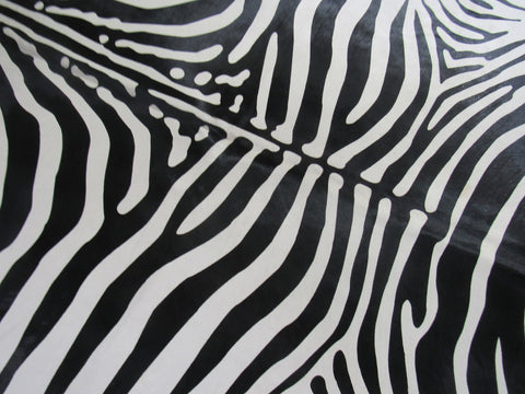 Gorgeous Zebra Cowhide Rug(small patch and fire brand) Size: 6.5x6 feet B-232