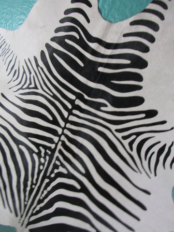 Zebra Cowhide Rug (multiple small patches) Size: 7x6.5 feet B-233