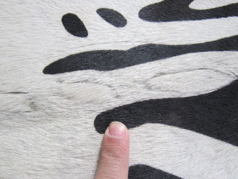 Zebra Cowhide Rug (multiple small patches) Size: 7x6.5 feet B-233