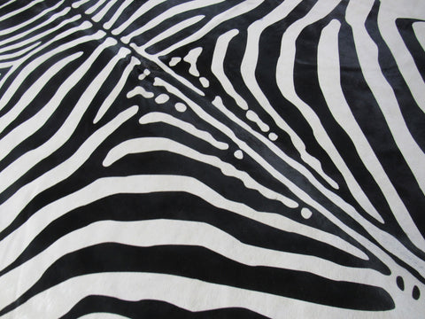 African Zebra Print Cowhide Rug Size: 7' X 6 1/2' Black/White Zebra Cowhide Rug B-234