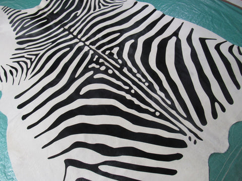 Zebra Cowhide Rug (small patch) Size: 7x6 feet B-235