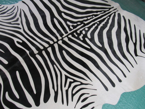 Zebra Cowhide Rug (small patch) Size: 7x6 feet B-235