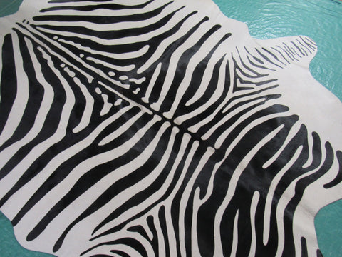 Zebra Cowhide Rug (small patch) Size: 7x6 feet B-235