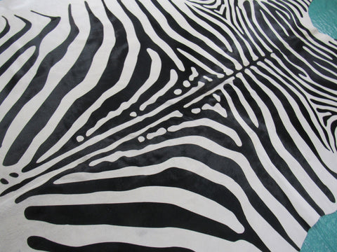 Zebra Cowhide Rug (small patch) Size: 7x6 feet B-235