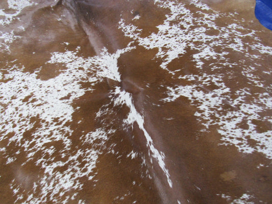 Speckled Brown and White Cowhide Rug - Size: 6.5x6.2 feet M-1546