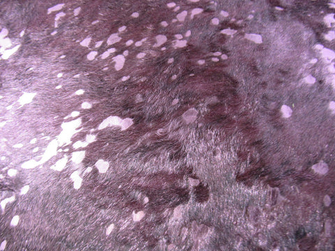 Dyed Purple Cowhide Rug with Metallic Pink Acid Wash - Size: 6.7x7.2 feet M-1547