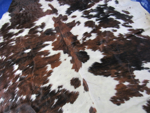 Speckled Tricolor Cowhide Rug - Size: 7.2x7 feet M-1557