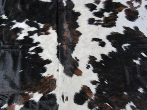 Speckled Tricolor Cowhide Rug - Size: 7.2x7 feet M-1561