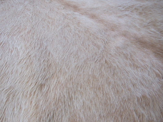 Solid Beige Cowhide Rug - Size: 6 1/4' x 5 3/4' C-1474