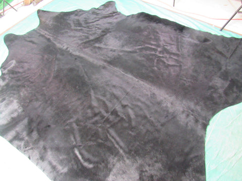 Dyed Black Cowhide Rug - Size: 8' x 7' B-241