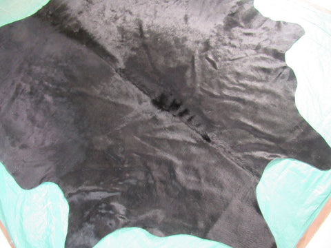 Dyed Black Cowhide Rug - Size: 8' x 7' B-241