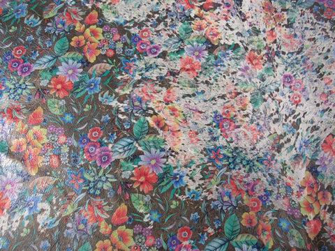 Floral Cowhide Rug Size: 7.5x7 feet C-1707