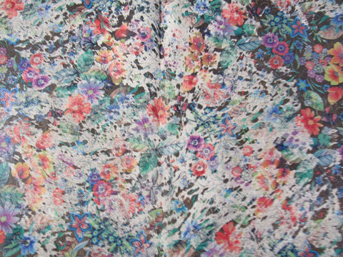 Floral Cowhide Rug Size: 7.5x7 feet C-1707