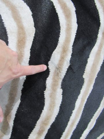 Genuine Zebra Print Cowhide Rug Size: 6 3/4' X 6' Black Stripes, Grey/Brown Inner Stripes Zebra Print Cowhide Rug B-246