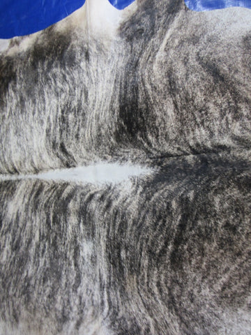 Dark Grey Brindle Cowhide Rug (cool dorsal line) - Size: 8x6.2 feet O-1160