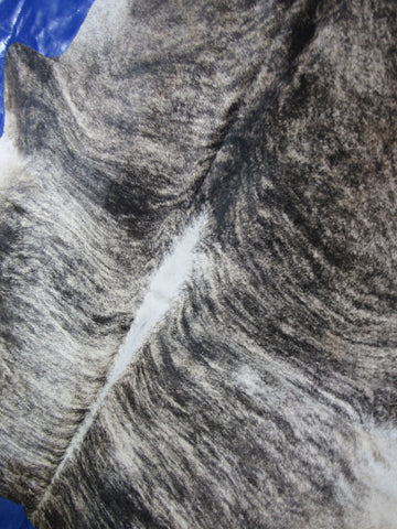 Dark Grey Brindle Cowhide Rug (cool dorsal line) - Size: 8x6.2 feet O-1160