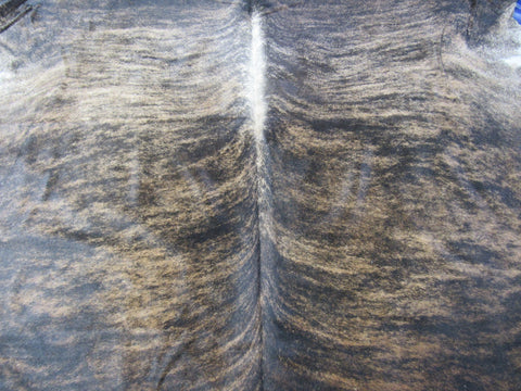 Huge Dark Brown Brindle Cowhide Rug - Size: 8.5x7 feet O-1162