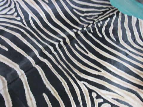 Genuine Zebra Print Cowhide Rug Size: 7' X 6' Black Stripes, Dark Grey/Brown Inner Stripes Zebra Print Cowhide Rug B-248