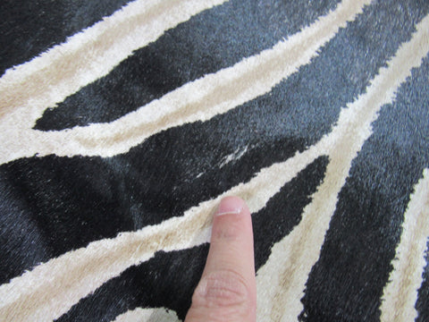 Genuine Zebra Print Cowhide Rug Size: 7' X 5 3/4' Black Stripes, Medium Brown Inner Stripes Zebra Print Cowhide Rug B-249