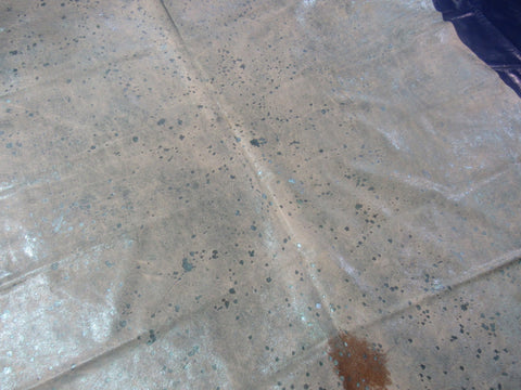 Turquoise Acid Washed Cowhide Rug - Size: 7.5x6.5 feet K-255