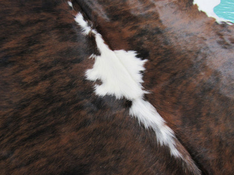 White Belly & Spine Brindle Cowhide Rug Size: 7x6 feet B-255