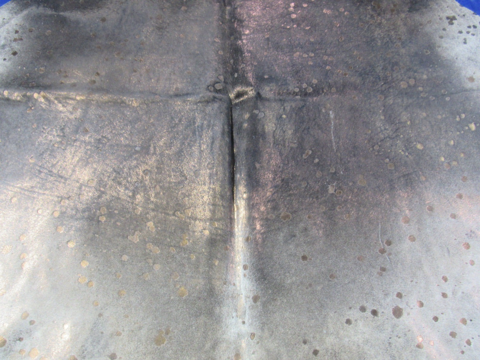 Natural Grey & Black Cowhide with Bronze Metallic Acid Wash - Size: 8x6.5 feet K-260
