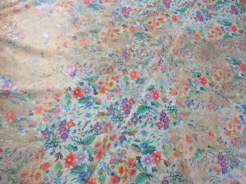 Floral Acid Washed Cowhide Rug - Size: 8x7 feet M-1588