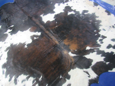 Giant Tricolor Speckled Cowhide Rug - Size: 8x7.2 feet M-1590