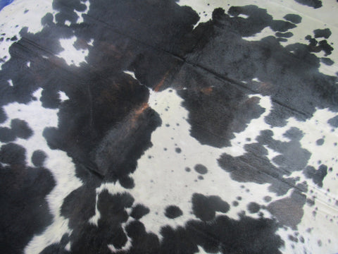 Giant Tricolor Speckled Cowhide Rug (predominantly black tones) - Size: 9x7.5 feet M-1591