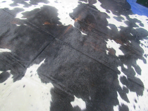 Giant Tricolor Speckled Cowhide Rug (predominantly black tones) - Size: 9x7.5 feet M-1591