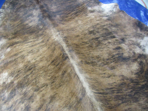 Giant Medium Brown Brindle Cowhide Rug - Size: 8.2x7 feet O-1167