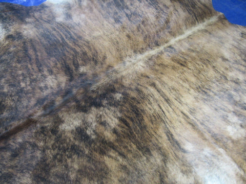 Giant Medium Brown Brindle Cowhide Rug - Size: 8.2x7 feet O-1167