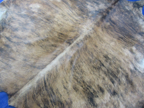 Giant Medium Brown Brindle Cowhide Rug - Size: 8.2x7 feet O-1167