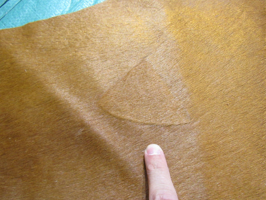Tapis en peau de vache teintée en marron - Dimensions : 6 1/2' x 6 1/4' C-1476