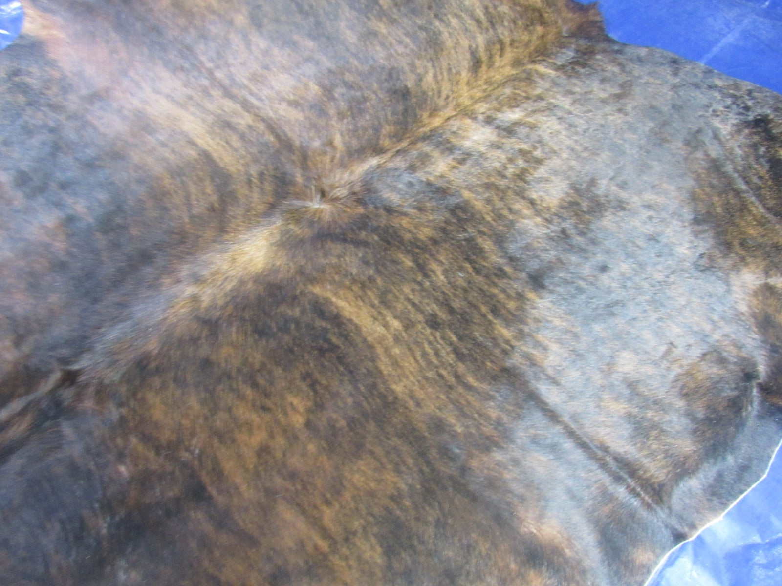 Dark Brown Brindle Cowhide Rug - Size: 7.2x6.7 feet O-1168