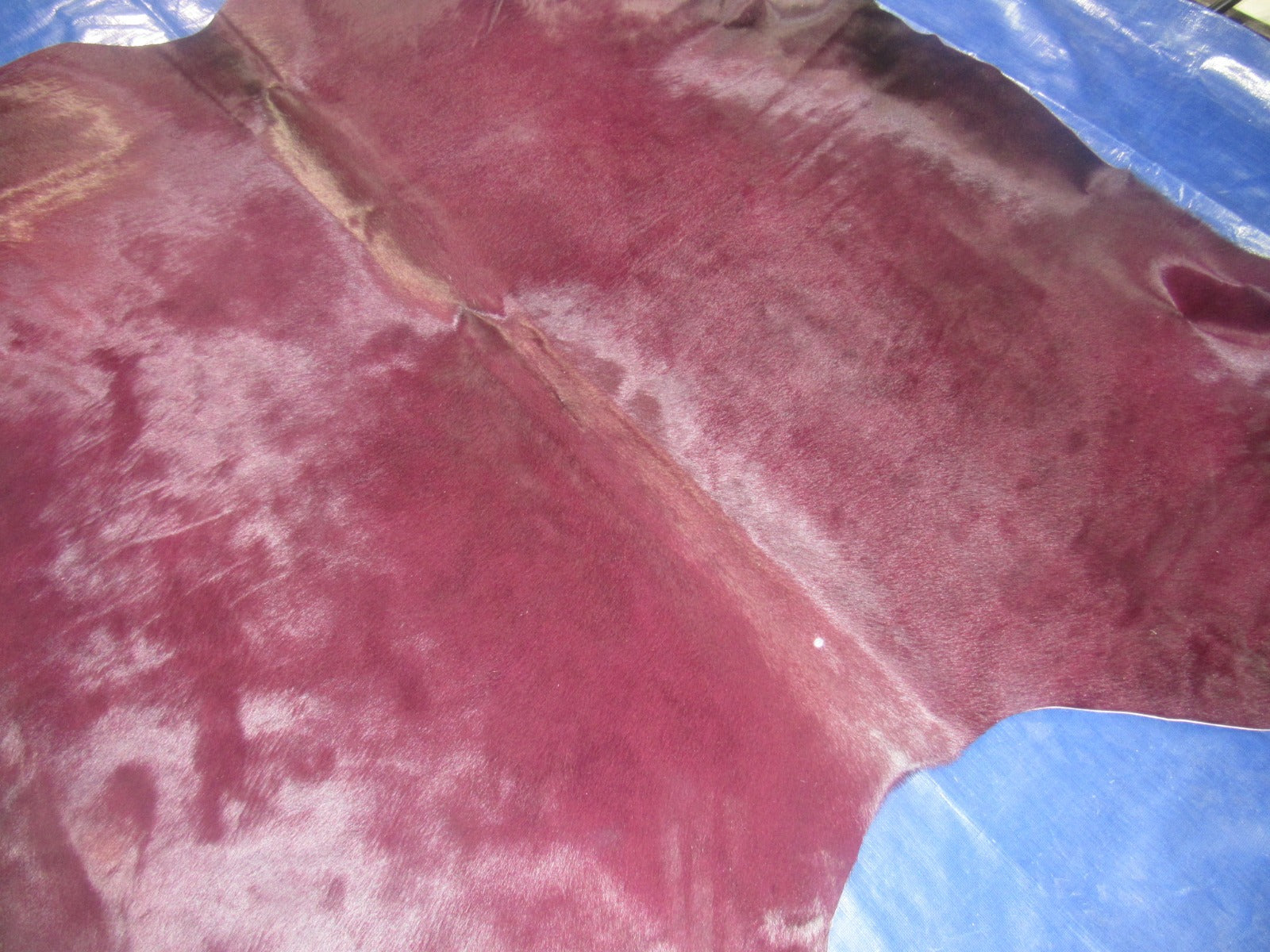 Dyed Beet Red Cowhide Rug - Size: 6.2x7 feet K-275