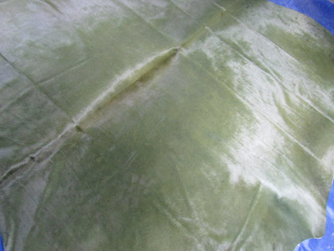 Dyed Green Cowhide Rug - Size: 6.5x7.2 feet K-283