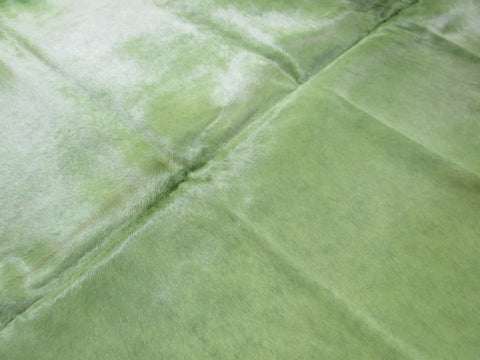 Dyed Green Cowhide Rug - Size: 7x6.5 feet K-284