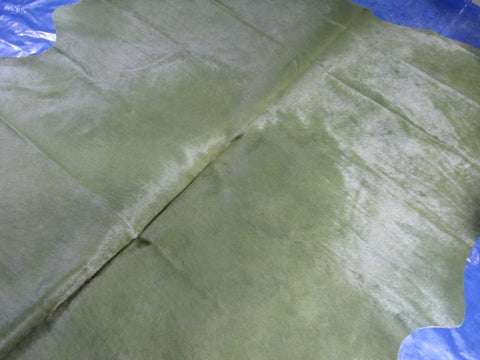 Dyed Green Cowhide Rug - Size: 7x6 feet K-285